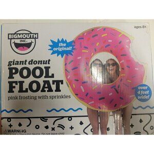 Big Mouth Giant Donut Pool Float 48 X 48 X14”